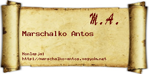 Marschalko Antos névjegykártya